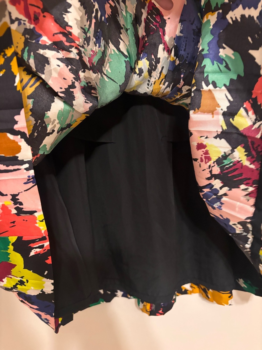 J.Crew 100% Silk Preppy Artsy Abstract Pleated Skirt Multicolor A-Line 6 - Picture 4 of 10